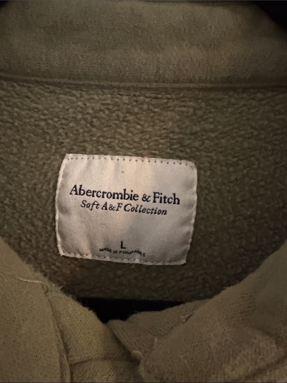 Abercrombie Soft Knit Button Up Shacket Sage Green Pockets SZ L - Picture 2 of 3